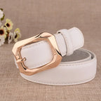 Cinto de Couro Feminino com Fivela Quadrada
