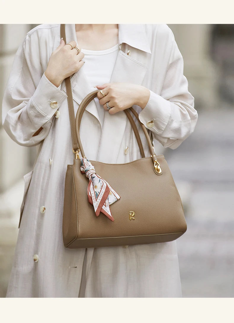 Bolsa de Couro Genuíno Taupe