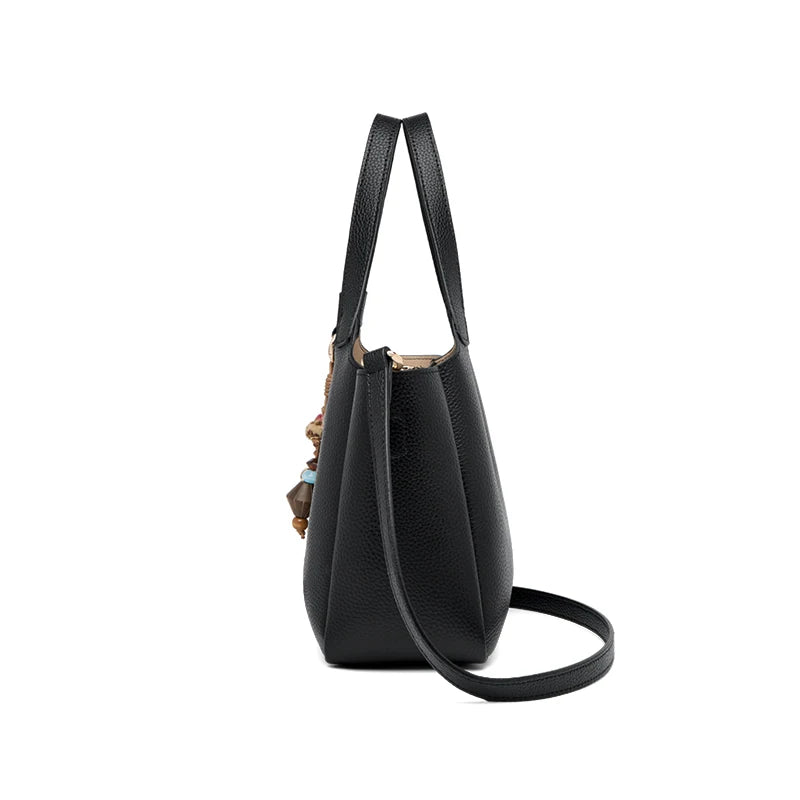 Bolsa de Couro Genuíno Noir