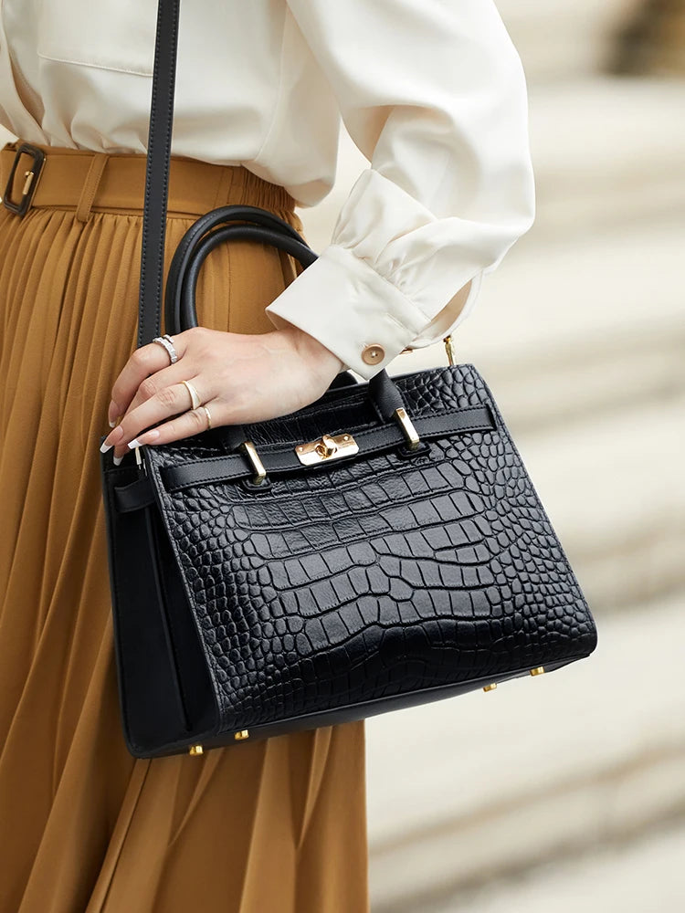 Bolsa Tote Croco Structured