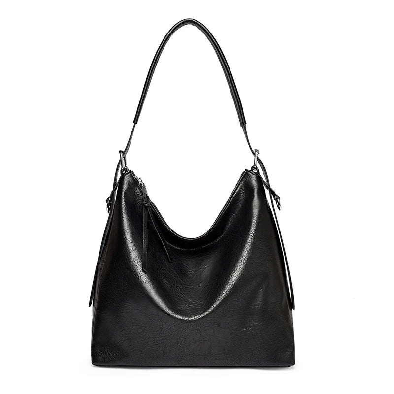 Bolsa Hobo Noir Soft em Couro Tecnológico