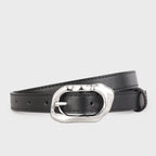 Cinto Feminino de Couro Com Fivela Esculpida