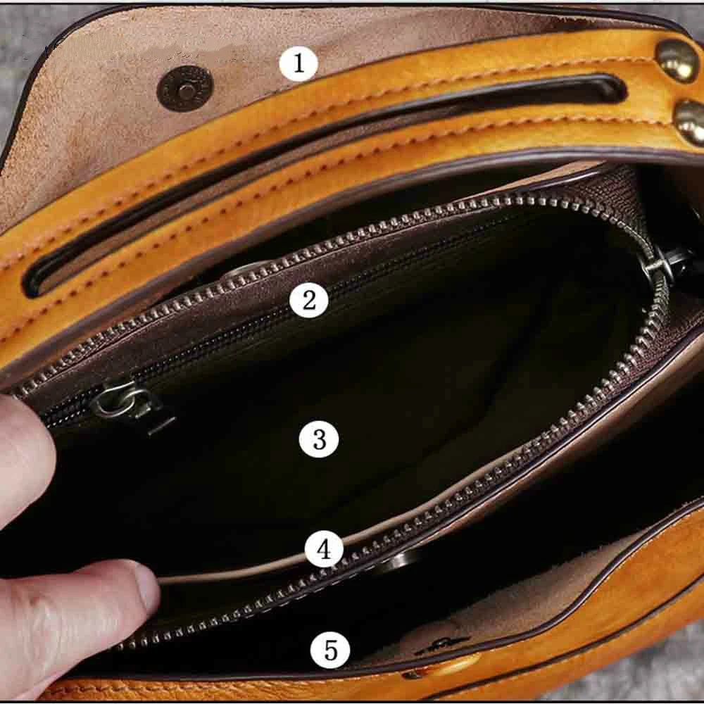 Bolsa Ponteio de Couro Legítimo