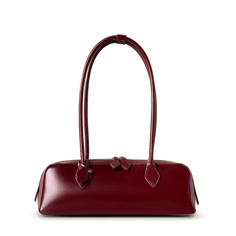 Bolsa de Couro Baguete-Vermeho