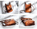 Bolsa de Couro Com Fecho e Alças Com Nós