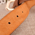 Cinto de Couro Feminino com Fivela Quadrada
