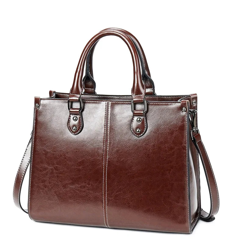 Bolsa Tote de Couro Genuíno Luxo