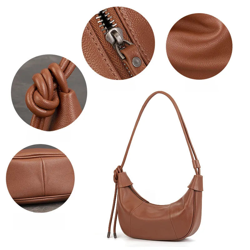 Bolsa Feminina de Couro Meia Lua