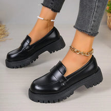 Sapato Mocassim de Plataforma-Preto