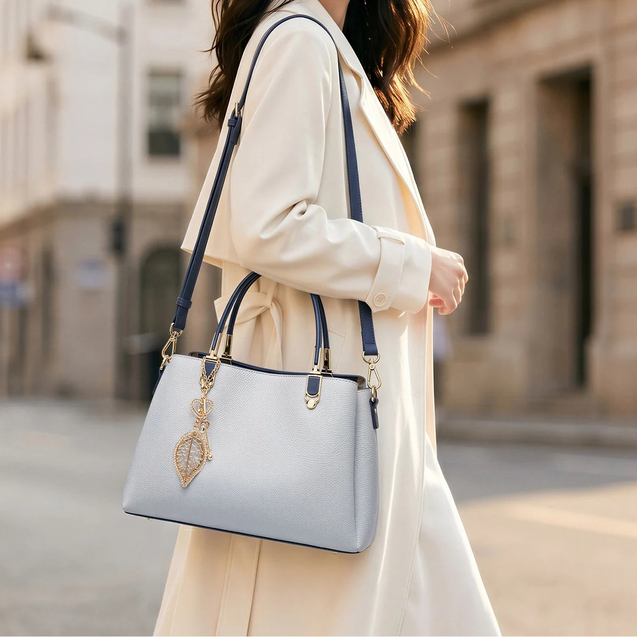 Bolsa Satchel Côte d'Azur em Couro Legítimo