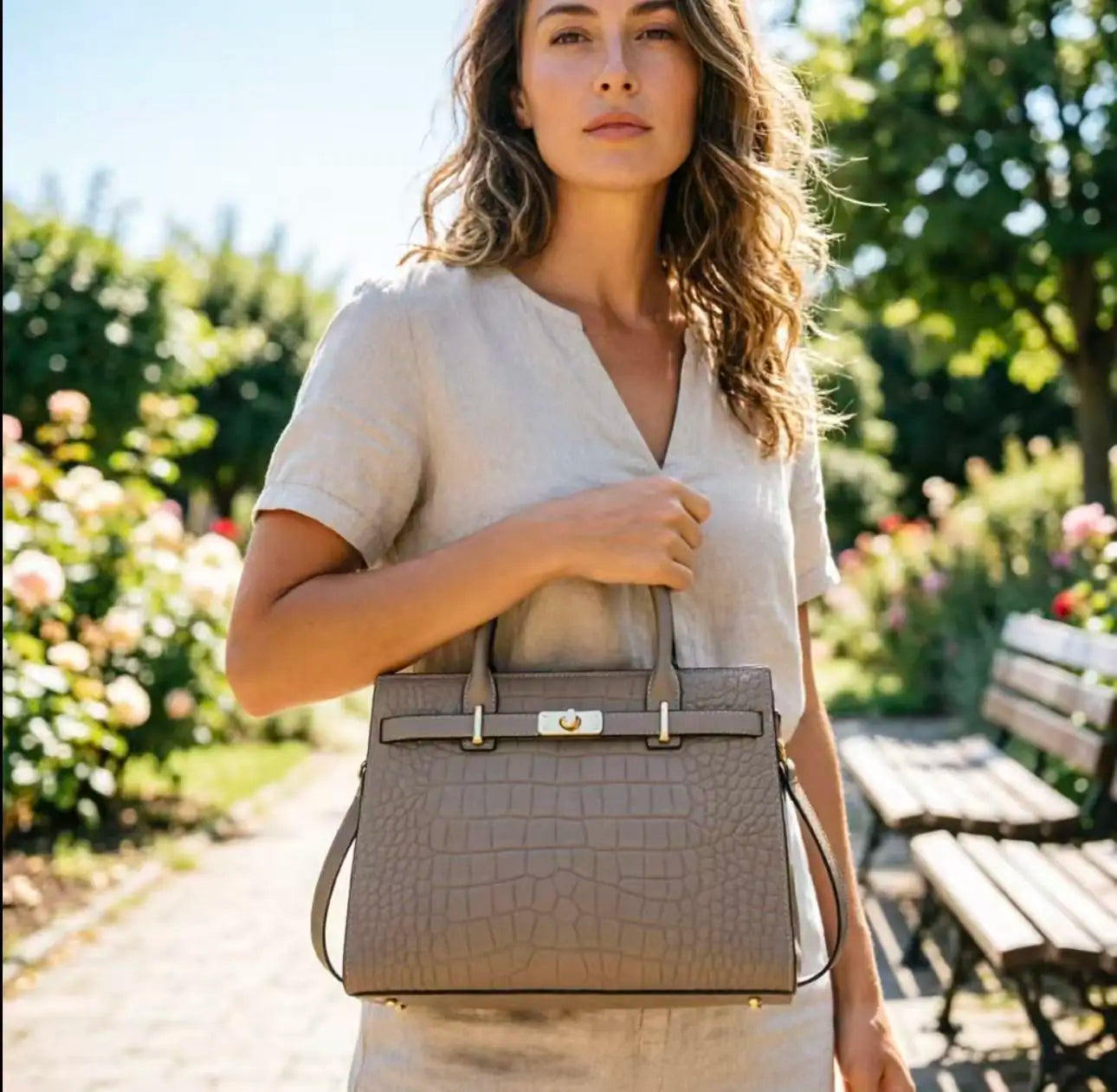 Bolsa Tote Croco Structured