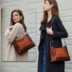 Bolsa Feminina Hobo de Couro Genuíno