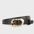 Cinto Feminino de Couro Com Fivela Esculpida