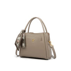 Bolsa Satchel Caramel Silk Scarf em Couro Legitimo