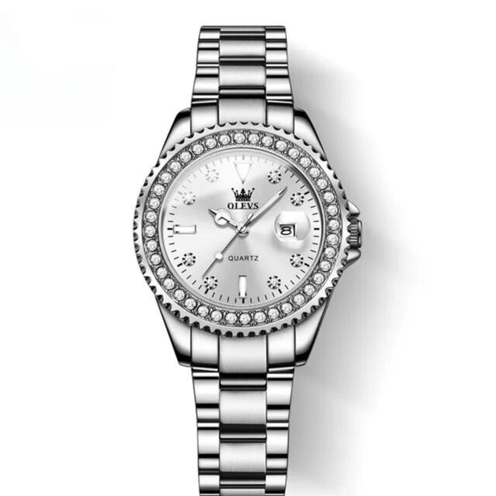 Relógio Luxo-Prata/Branco-Facini