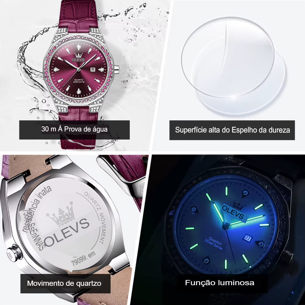 Relógio Feminino Quartzo de Luxo